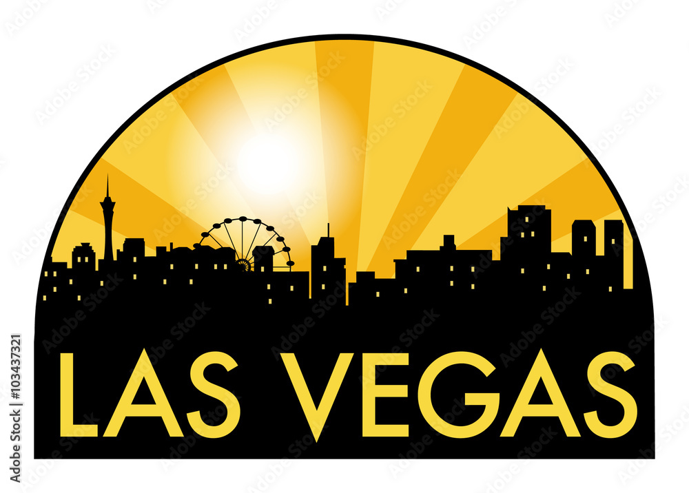 Fototapeta premium Abstract skyline Las Vegas with various landmarks