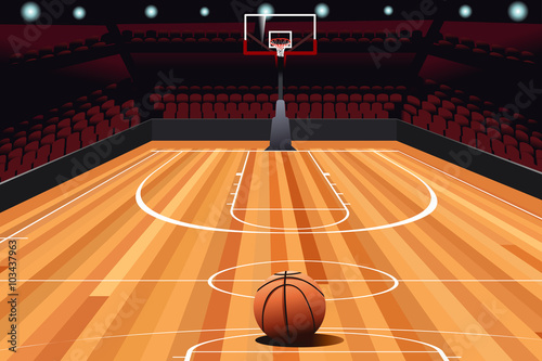Basketball on Floor
