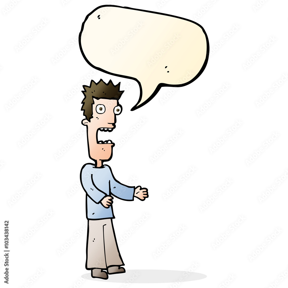 cartoon man freaking out with speech bubble cartoon man freaking out with speech bubble