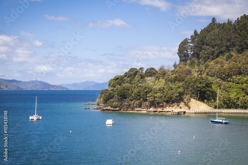 Boote in den Marlborough Sounds  