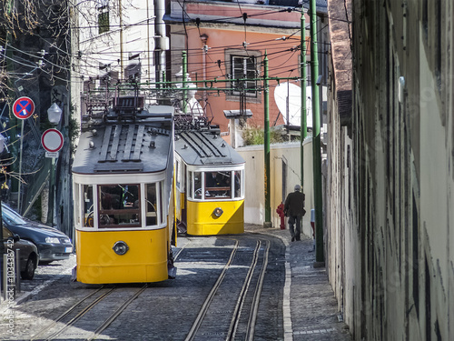 Standseilbahn Ascensor da Glória in Lissabon