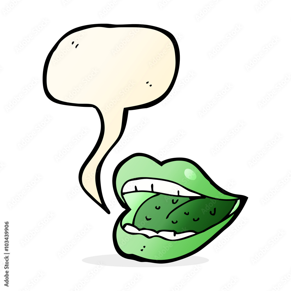 cartoon smiling halloween mouth with speech bubble cartoon smiling halloween mouth with speech bubble