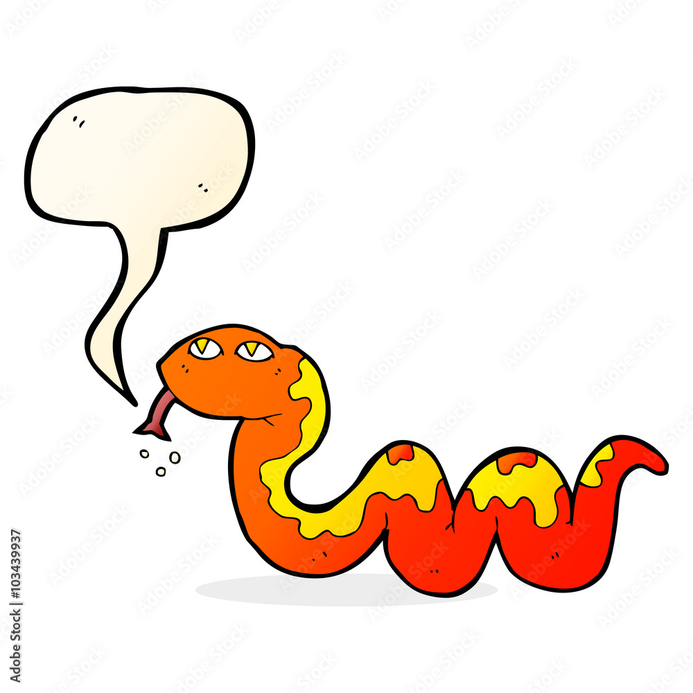 Fototapeta premium cartoon snake with speech bubble