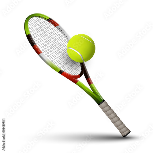 Tennis symbols racket and ball isolated on white background © Vlastimil Šesták