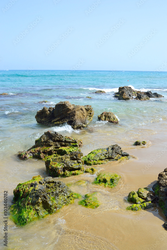 Rocks on the coast of Aegean Sea. Rocks on the coast of Aegean Sea.