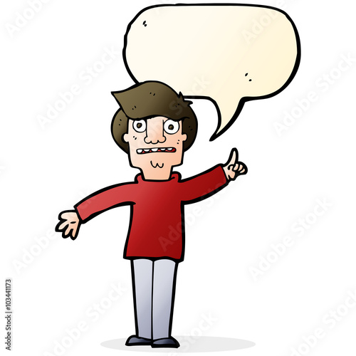 cartoon man asking question with speech bubble