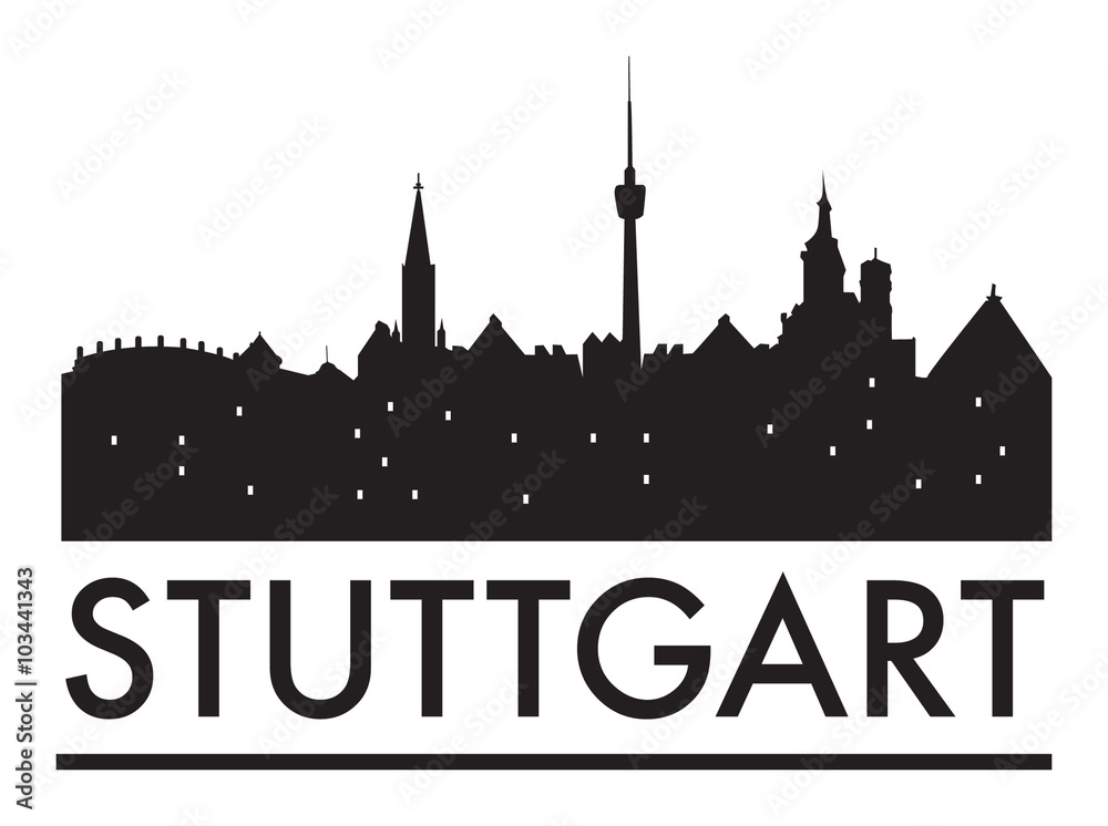 Fototapeta premium Abstract Stuttgart skyline, with various landmarks