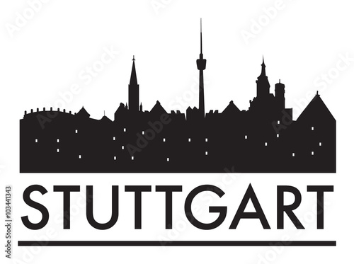 Abstract Stuttgart skyline  with various landmarks