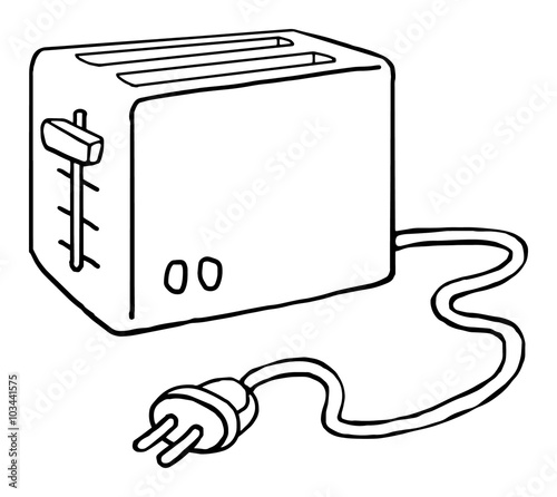 drawn toaster, isolated on white