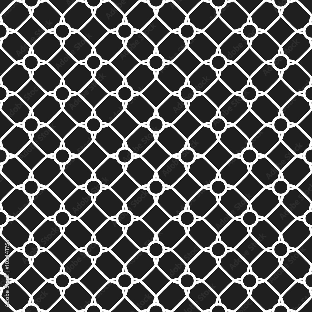 Fototapeta premium Seamless black and white ornament. Modern stylish geometric pattern with repeating elements