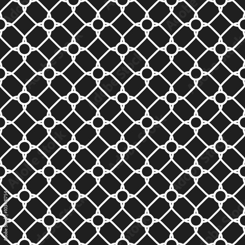 Seamless black and white ornament. Modern stylish geometric pattern with repeating elements