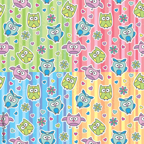 patterns of cartoon owls