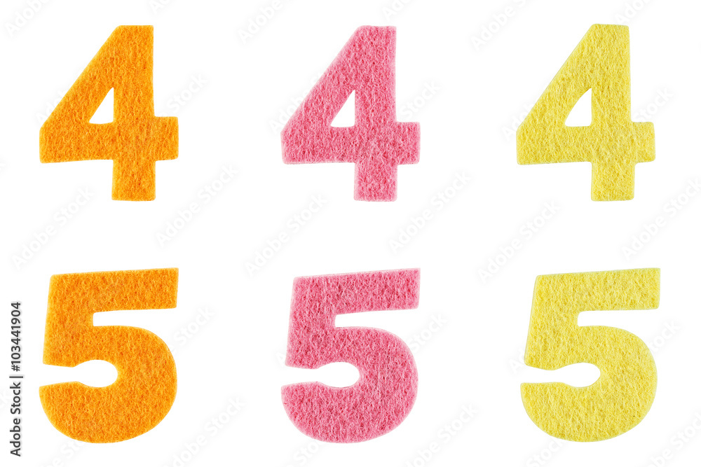 Numbers made from felt Numbers made from felt