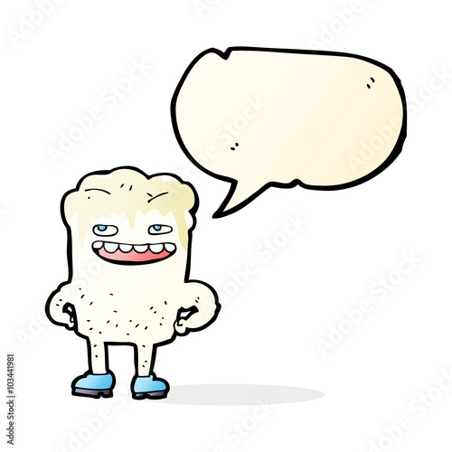 cartoon bad tooth with speech bubble © lineartestpilot