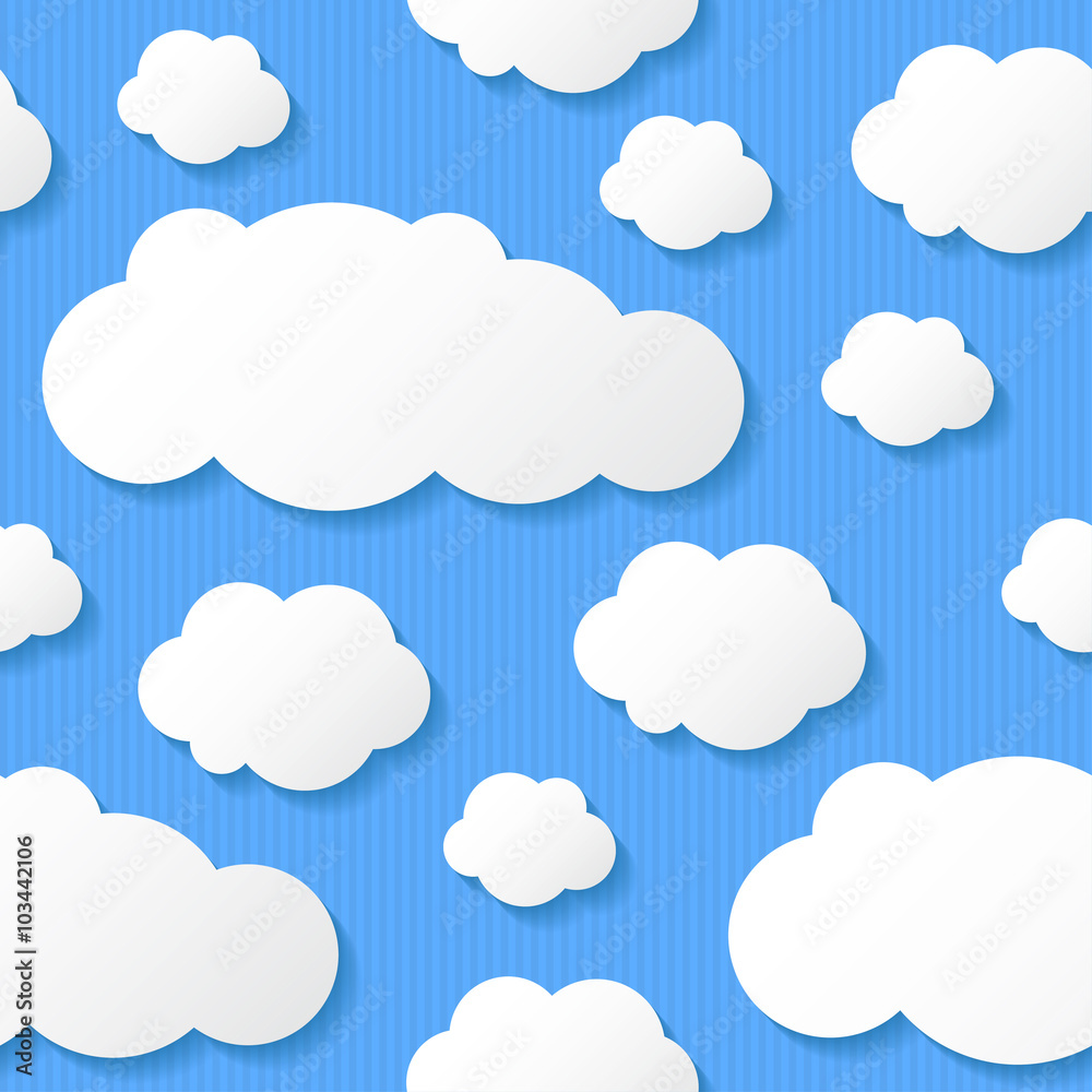 paper clouds, vector eps 10