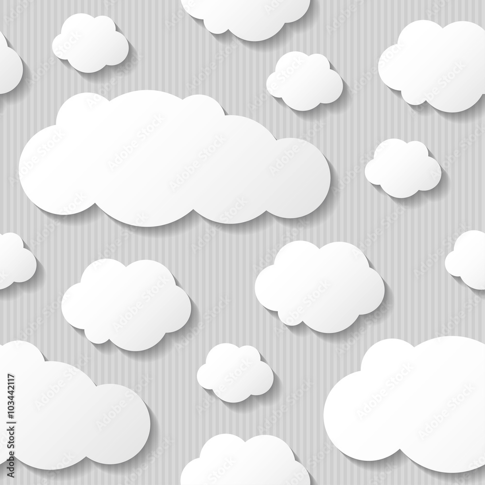 paper clouds, vector eps 10