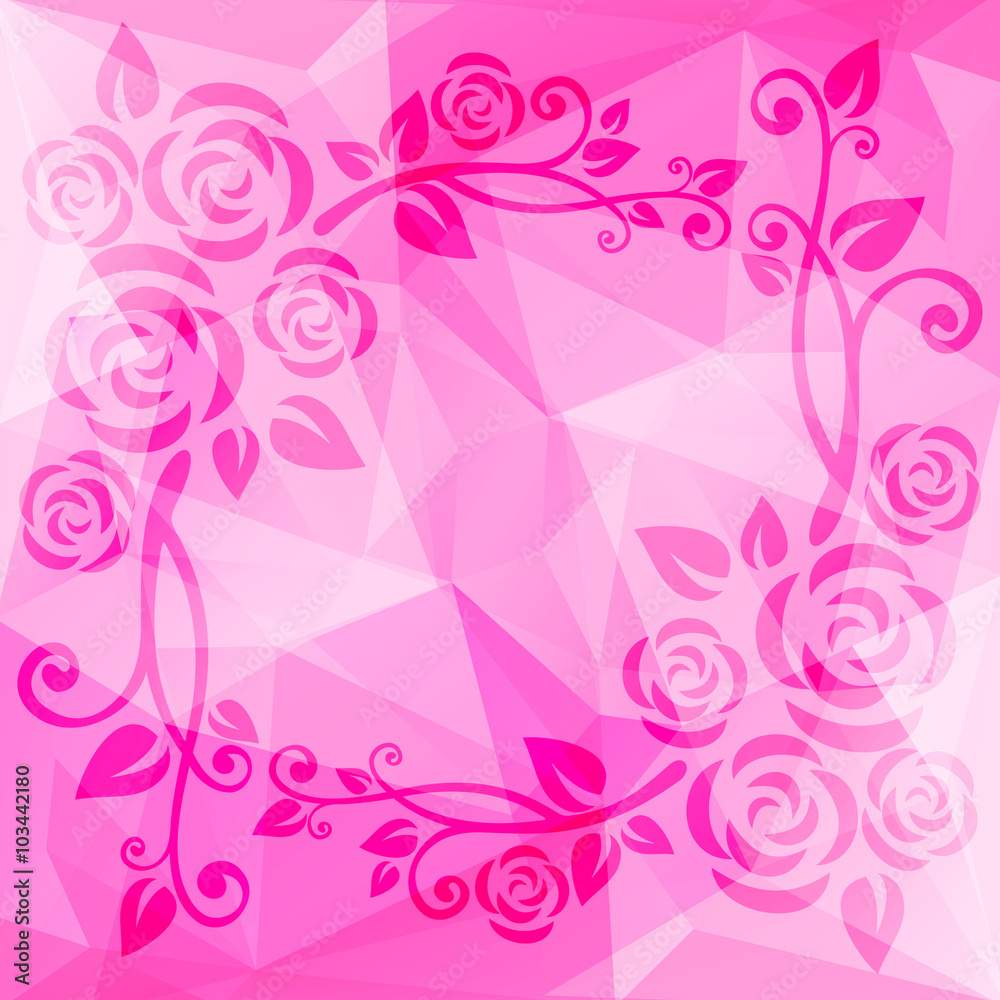 pink abstract polygonal border pink abstract polygonal border