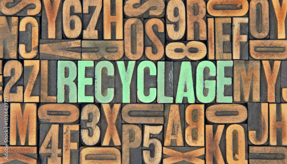Recyclage / caracteres d'imprimerie en bois Recyclage / caracteres d'imprimerie en bois