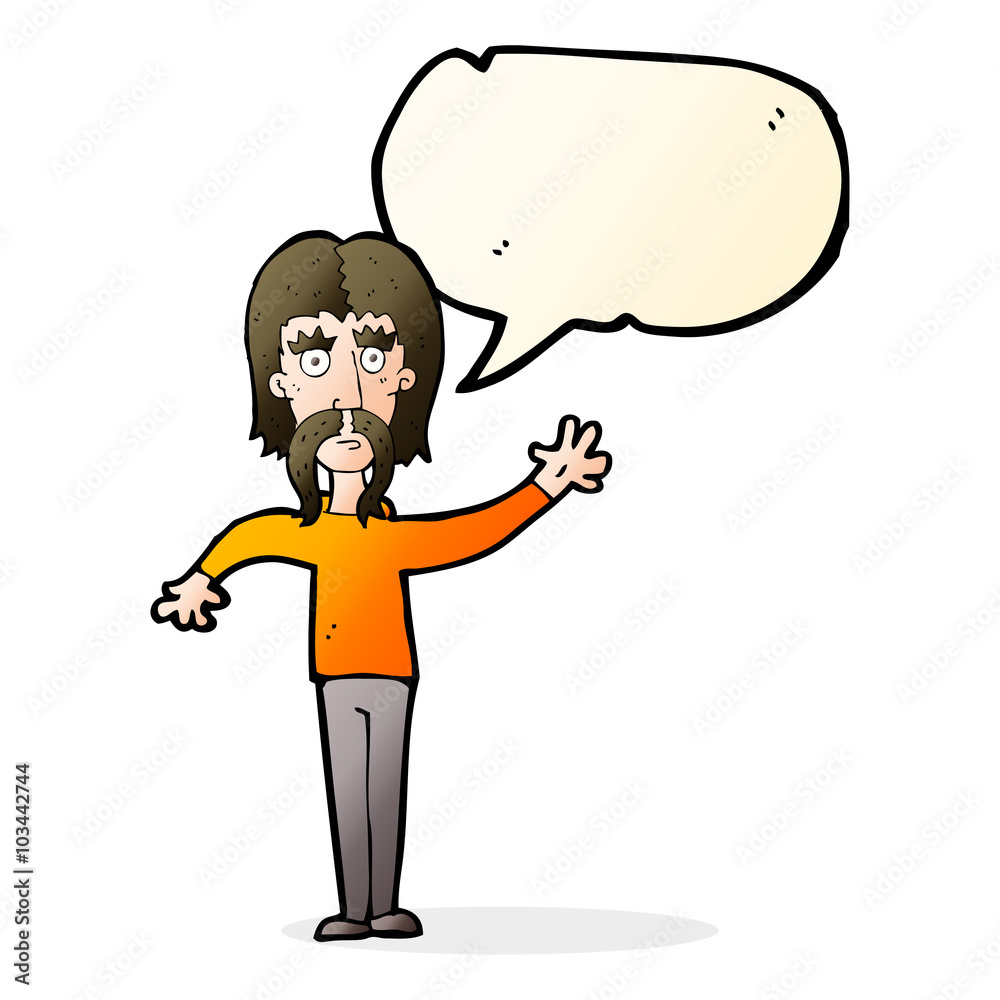 cartoon waving man with mustache with speech bubble cartoon waving man with mustache with speech bubble