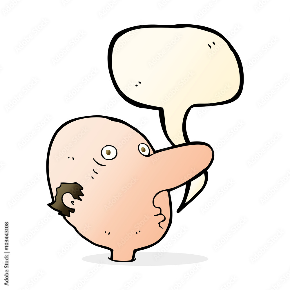 cartoon balding man with speech bubble cartoon balding man with speech bubble