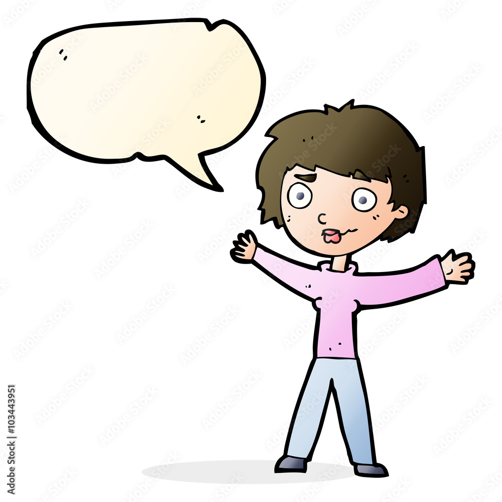 cartoon woman waving arms with speech bubble cartoon woman waving arms with speech bubble