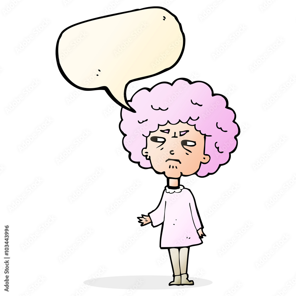 cartoon old lady with speech bubble cartoon old lady with speech bubble