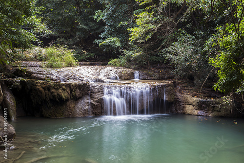 Erawan waterfalls in Thailand