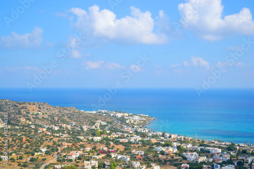 Aegean Sea and Hersonissos town.