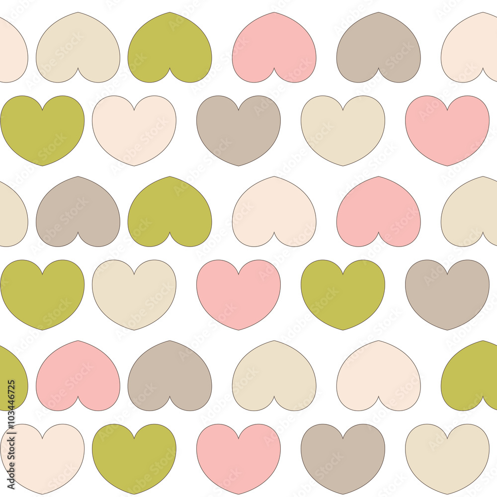 Beautiful seamless vector pattern with hearts. Can be used for w Beautiful seamless vector pattern with hearts. Can be used for w