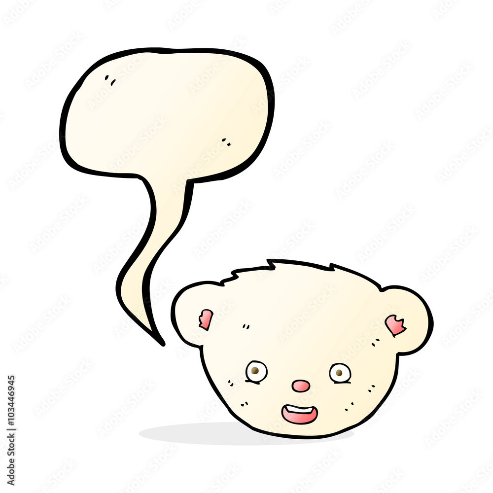 cartoon polar bear face with speech bubble cartoon polar bear face with speech bubble