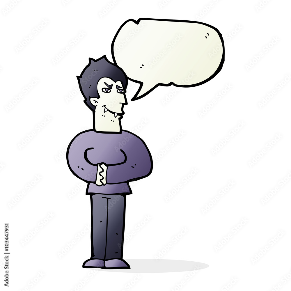 cartoon vampire with speech bubble cartoon vampire with speech bubble