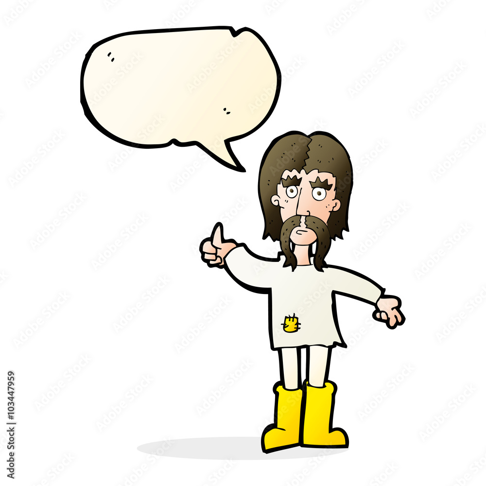 cartoon hippie man giving thumbs up symbol with speech bubble cartoon hippie man giving thumbs up symbol with speech bubble