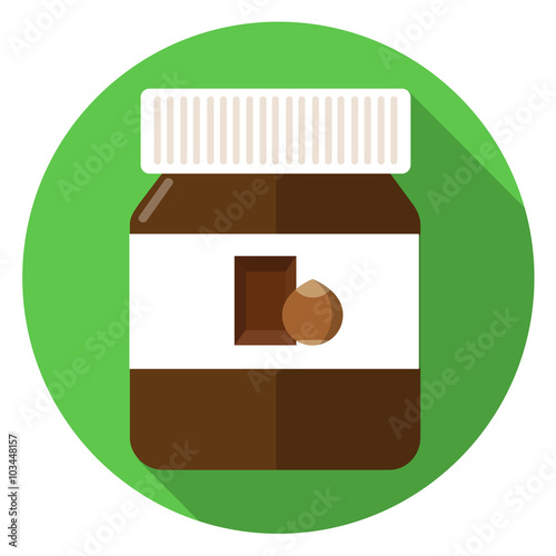 chocolate spread flat design isolated on green background