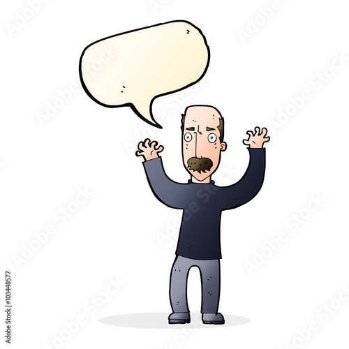 cartoon angry dad with speech bubble