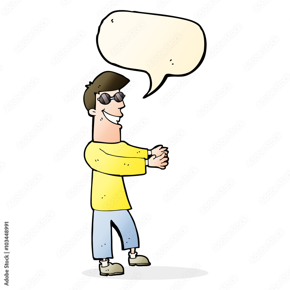 cartoon grinning man wearing glasses with speech bubble cartoon grinning man wearing glasses with speech bubble