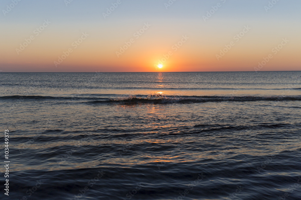 ocean landscape with sunset for backgrounds