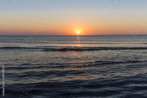 ocean landscape with sunset for backgrounds