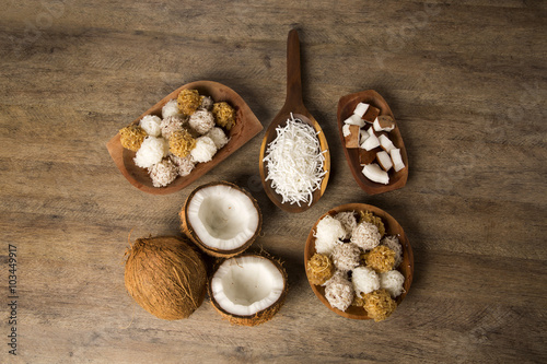 Peruvian cocadas, a traditional coconut dessert sold usually on