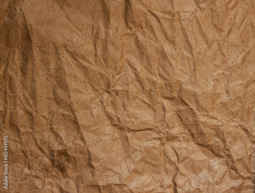 Background Texture of crumpled craft paper