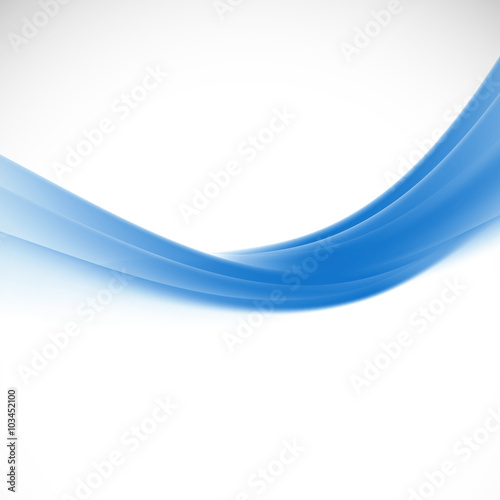 abstract smooth blue wave background isolate on white background, vector illustration