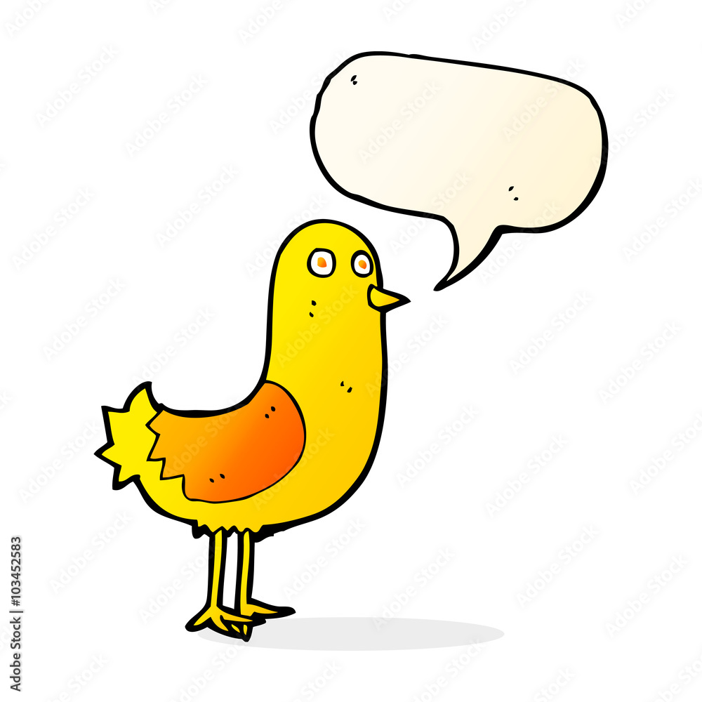 cartoon bird with speech bubble cartoon bird with speech bubble