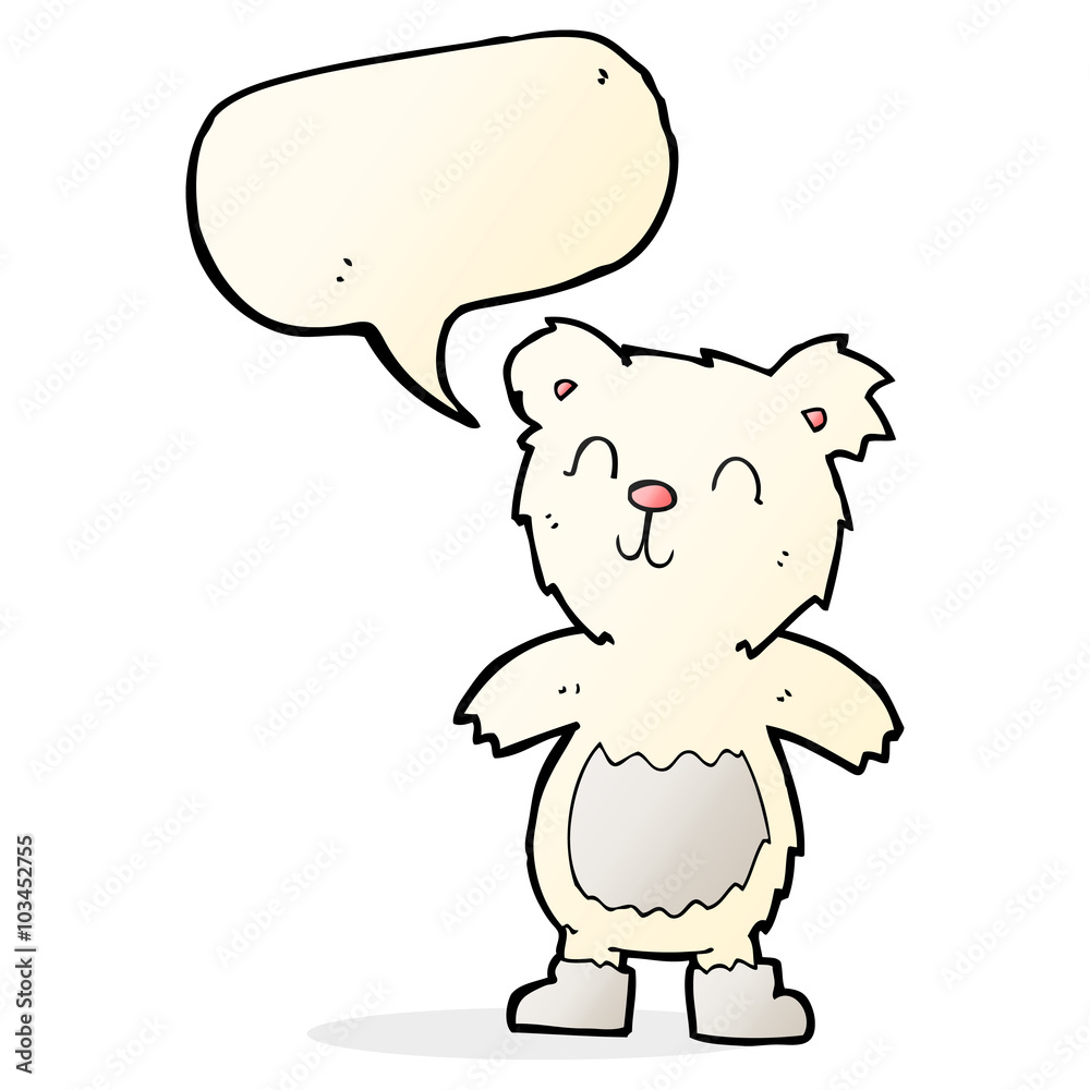 cartoon teddy polar bear with speech bubble cartoon teddy polar bear with speech bubble