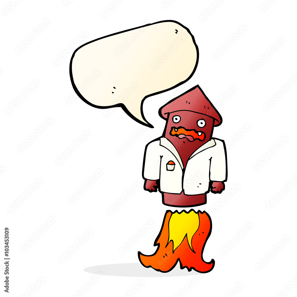cartoon firework in business suit with speech bubble cartoon firework in business suit with speech bubble