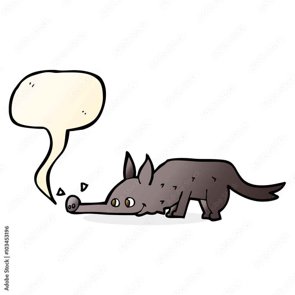 cartoon dog sniffing floor with speech bubble cartoon dog sniffing floor with speech bubble