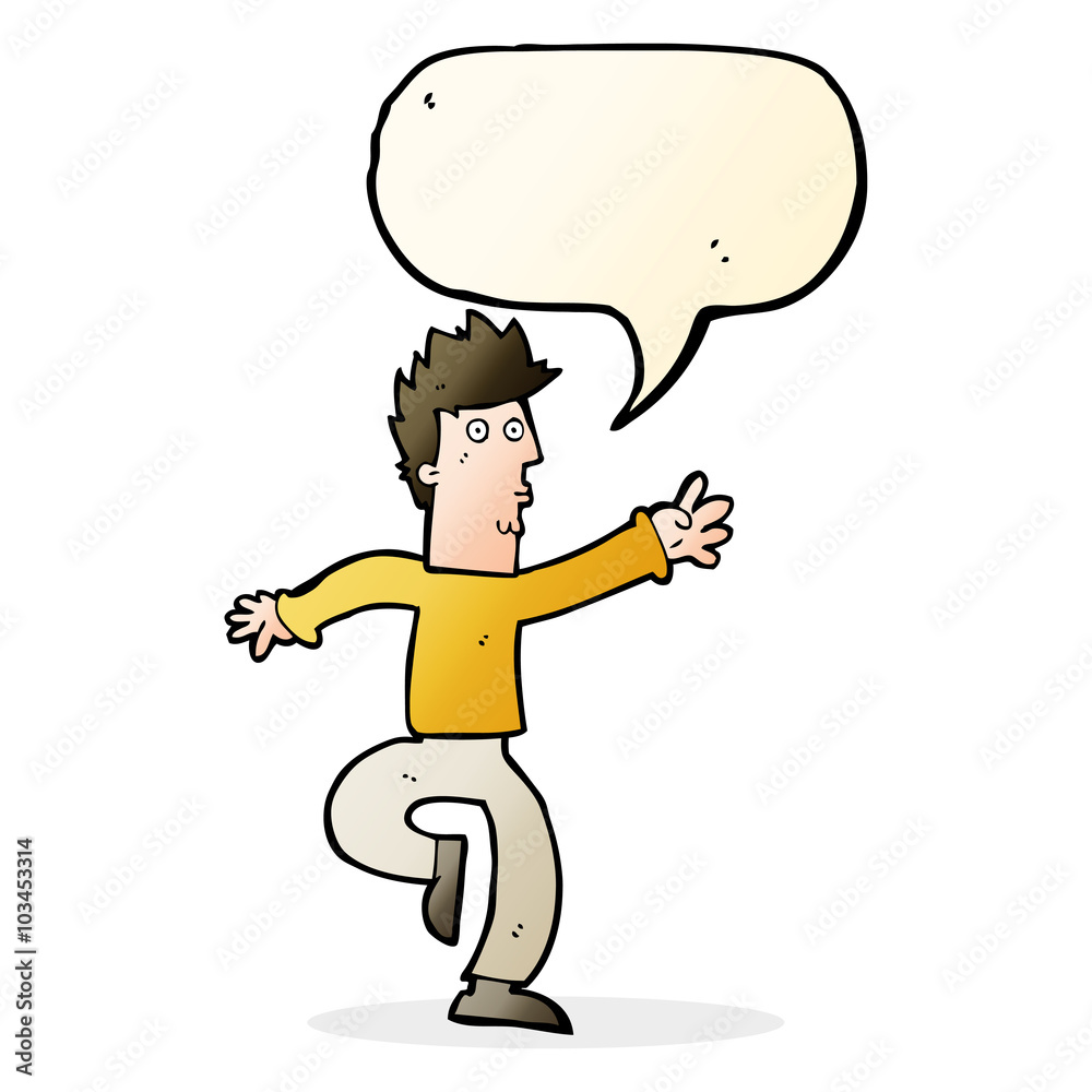 Fototapeta premium cartoon urgent man with speech bubble