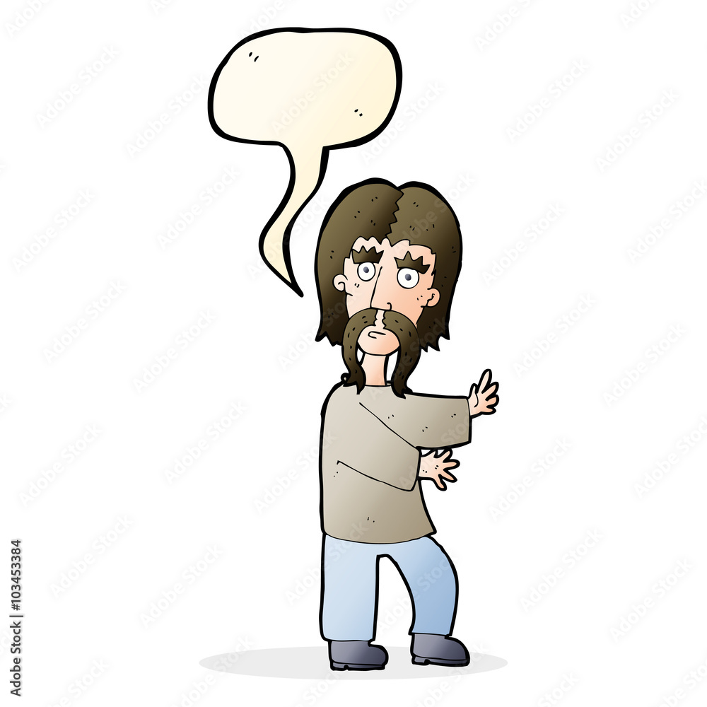 Fototapeta premium cartoon mustache man with speech bubble