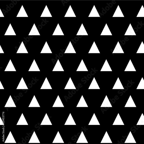 black and white geometric triangular seamless vector pattern