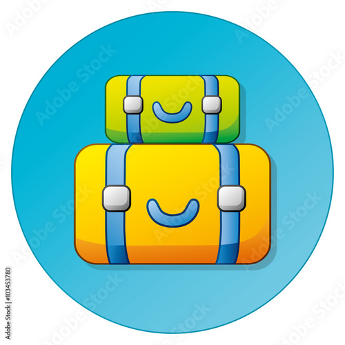 Two suitcases. Baggage icon.