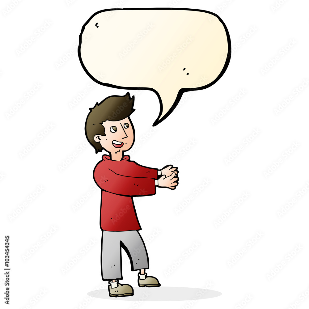 cartoon happy man with speech bubble cartoon happy man with speech bubble