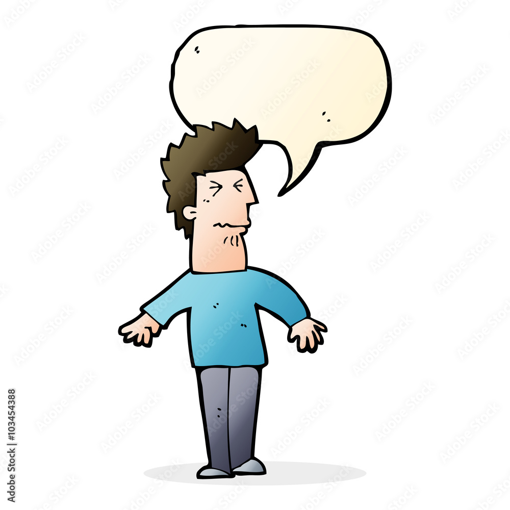cartoon stressed man with speech bubble cartoon stressed man with speech bubble